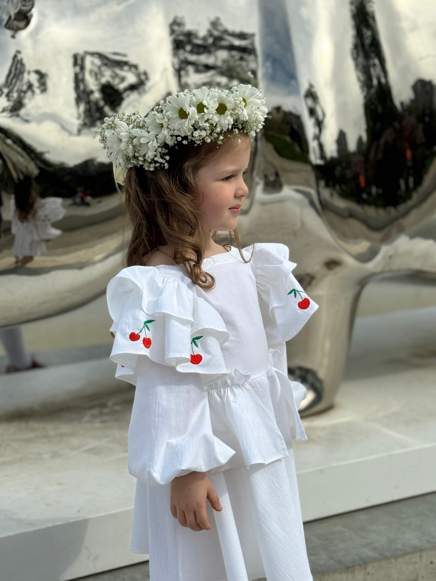 "Cherry"  white dress